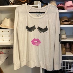 Chaser Brand Eyelash and Lips Pullover